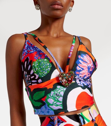 Area Embellished printed top