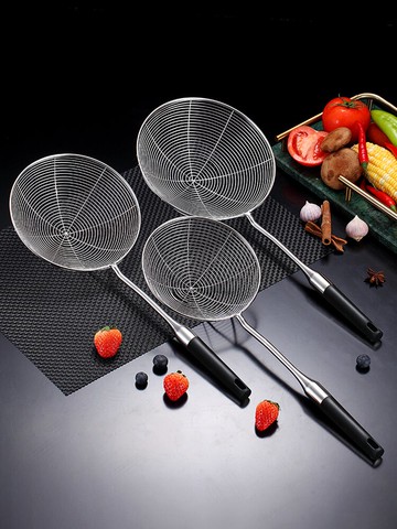 不銹鋼漏勺過濾網篩家用廚房撈面漏勺大笊籬油炸網籃煮面小號撈勺