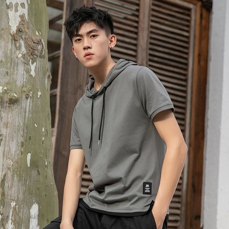 Tシャツ パーカー メンズ トップス フード付き プルオーバー 半袖パーカー 薄手 運動 スポーツ 無地 夏 アウトドア 重ね着風 おしゃれ 通販 Lineポイント最大0 5 Get Lineショッピング