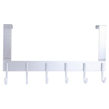 AXIS 艾克思 輕量鋁合金防水耐重無印風門後掛勾 6勾 尺寸: 約40x22公分  白色  1個