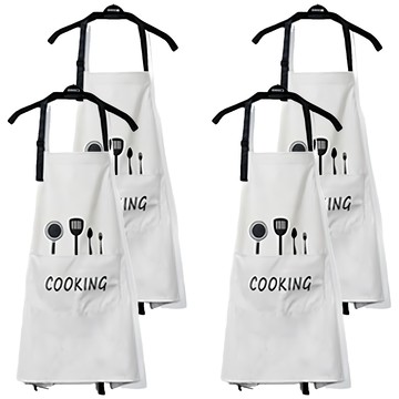 北歐時尚防水防油口袋圍裙 68.5x72cm 聚酯防水布  灰色  4件