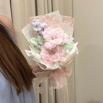 交換禮物🎁 扭扭棒裙邊鬱金香花束diy材料包手作自製成品花送女神節節日禮物 團建禮物 團建材料包 母親節禮物