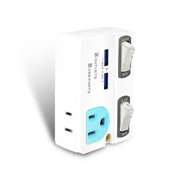 【動力公牛POWER BULL】PB-863U 節能 2孔+3孔2插2開2 2.4A USB分接 插座(分接器3轉2)