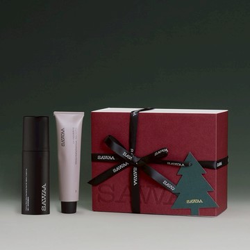 ［快速出貨］【SAWAA】交換禮物🎀明星保養聖誕禮盒(髮油+護手霜75ml+聖誕樹造型試香卡🎄)