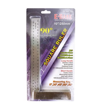 E-BASE 鐵工角尺 4吋-10吋 正面公制 背面英制 角尺 量尺 刻度