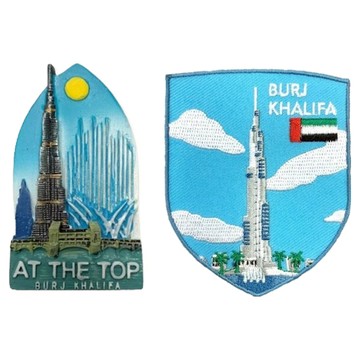 A-ONE 匯旺 杜拜塔冰箱磁鐵 + UAE 杜拜哈利法塔皮夾徽章  杜拜塔 + 杜拜哈利法塔