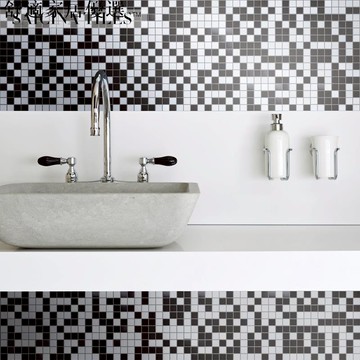 可開發票 量多可議價 簡約現代美式黑白瓷磚玻璃馬賽克浴室衛生間墻面地面陽臺泳池裝飾