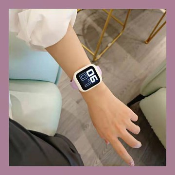 矽膠小蠻腰錶帶+錶殼 適用於 Apple Watch 11 10 9 8 7 SE蘋果錶帶 42mm 46mm 49mm