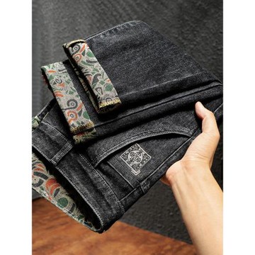 一辰先生牛仔褲男2025年春秋新款潮牌修身小腳褲直筒錐形夏季薄款