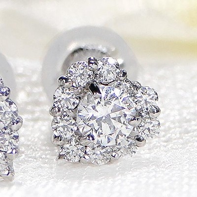p044b【プラチナ仕上✧】ピンクダイヤハートピアス シルバー