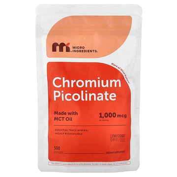 Micro Ingredients, Chromium Picolinate, 1,000 mcg, 500 Softgels