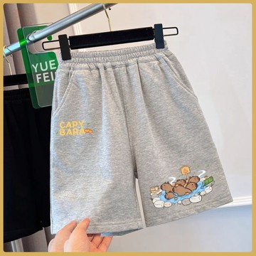 💚兒童短褲💚卡皮巴拉女孩短褲夏季薄款外穿時髦2025新款男童中小兒童運動褲潮 IEEH