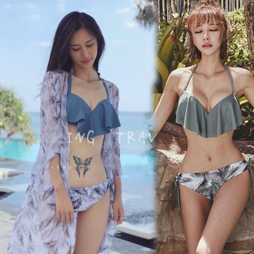 Biki比基尼妮，妮娜泳衣三件式泳裝-多色(罩衫+比基尼+三角)