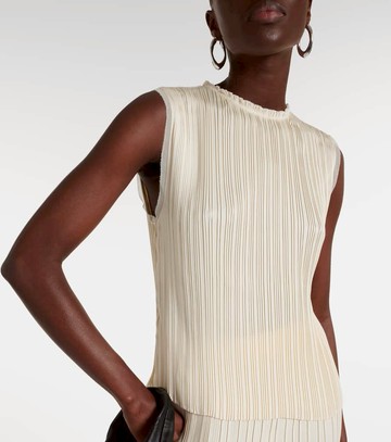 Vince Chiffon-trimmed pleated satin top