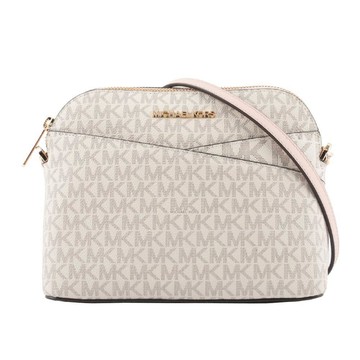 Michael Kors 金字滿版塗層帆布口袋貝殼包(粉色)