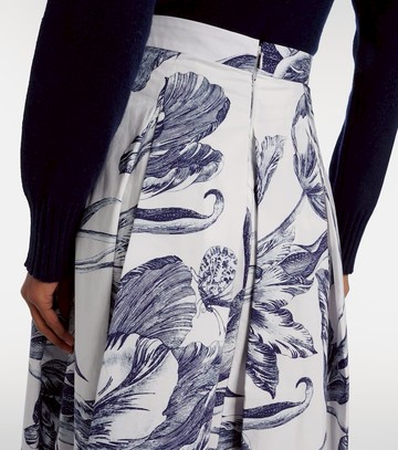 Erdem Floral cotton poplin midi skirt