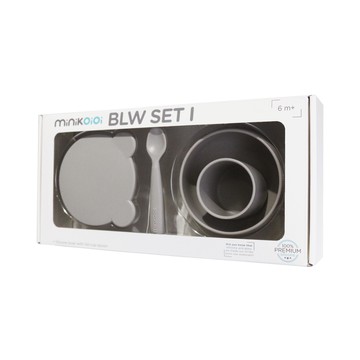 小美食家碗杯匙3件組-銀河灰