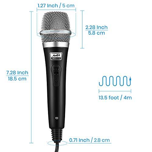 Moukey ダイナミックマイク 13ftケーブル付き カラオケマイク 金属製手持ちハート型 有線マイク 歌 舞台 パーティー用 カラオケ機 PAシステム 増幅器 ミキサー