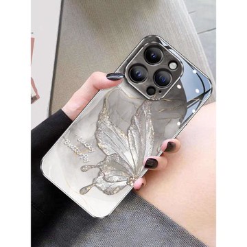 水墨仙仙蝶適用iphone15promax手機殼14蘋果16pro簡約17air高級感13小眾輕奢15plus個性時尚12全包套女神超仙