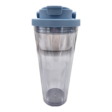 HIKARI 日光生活 TEA透雙層吸管杯 670ml  藍色  1盒