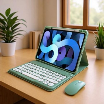 適用iPad11代A16平板保護套帶筆筒可拆卸圓帽藍牙鍵盤分離可充電