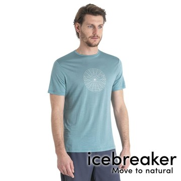 【icebreaker】Sphere Cool Lite男圓領短袖衣125-山谷『湖水藍』戶外 運動 柔軟 舒適 羊毛 吸濕 排汗 抑味 控溫 0A56W5