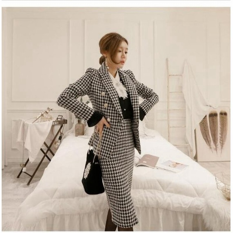 千鳥柄 スカートセット 2点セット レディース 代 30代 40代 50代 スーツセット フォーマル 制服ol ビジネス 通勤 就活 セレモニー スーツ 宴会 通販 Lineポイント最大0 5 Get Lineショッピング