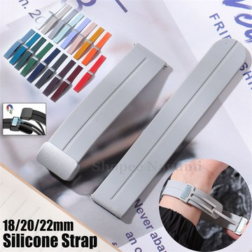 彩色矽膠磁扣錶帶 18 毫米 20 毫米 22 毫米快速釋放通用手鍊適用於智能手錶替換運動錶帶男士女士腕帶配件