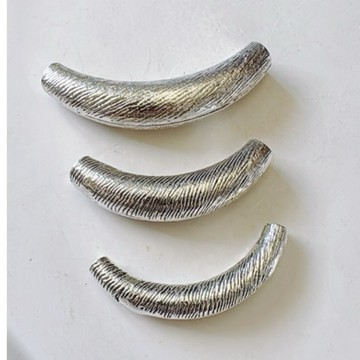 拾悦手作材料/約53-43mm/三款尺寸/重工銅合金作舊復古藏銀/泰銀純銀同款彎管半鐲/配件配飾/串珠DIY半成品/現貨