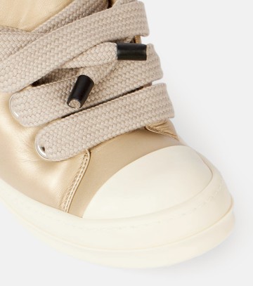 Rick Owens Jumbolace metallic leather sneakers