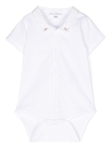 Tartine Et Chocolat - logo-embroidered cotton body - kids - Cotton - 1 mth - White