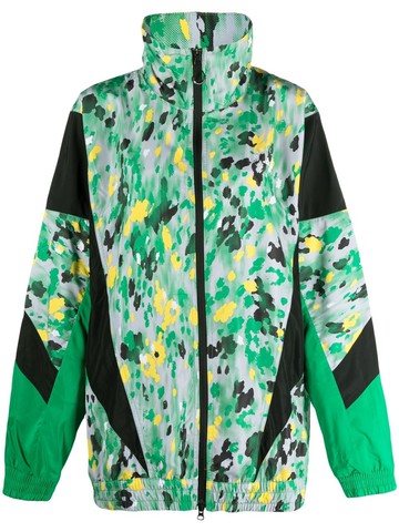 adidas by Stella McCartney - abstract-print track jacket - women - Recycled Polyester/Recycled Polyester - S - Green