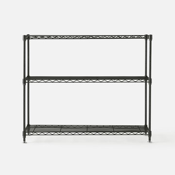 Home Zone 烤漆三層架 黑 74x29x62cm