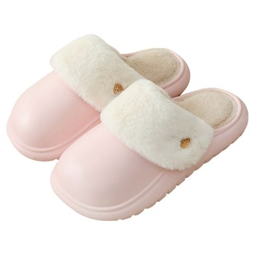 西格傢飾 EVA防水外殼毛絨絨可拆卸居家拖鞋 40~41 粉色 舒適保暖  1雙