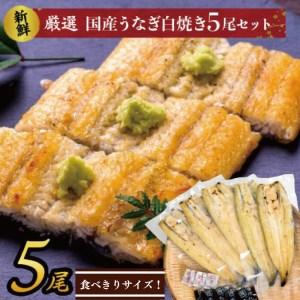 ふるさと納税 AD-71 食べきりサイズ！国内産うなぎの白焼（酒蒸し）5尾　計575g以上 茨城県行方市