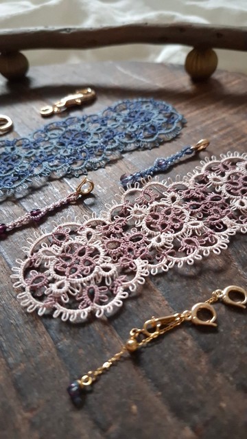 繾綣 梭編蕾絲花片書籤/吊飾/手鍊/裝飾墊