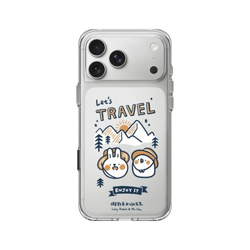 iPhone 17 Pro Max Clear Case（相機按鈕） 透明 - 懶散兔與啾先生 Lazy Rabbit and Mr.Chu - Let's travel