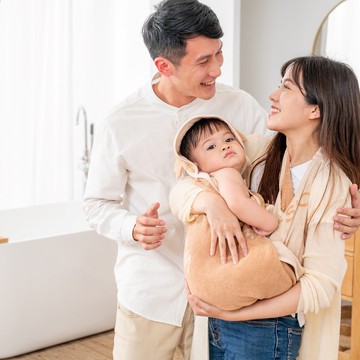 【媽咪愛寶包】有機棉圍裙式浴巾禮盒(台灣製)-貓頭鷹 彌月禮盒