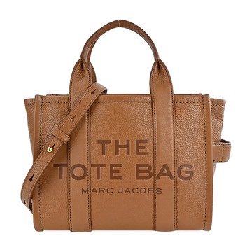 [平輸版] 【MARC JACOBS】 THE LEATHER MINI TOTE 皮革兩用托特包(迷你/棕)真品平輸