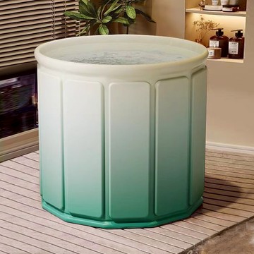 【AOTTO】免安裝特大款快速折疊泡澡桶-綠色(BJ-003GN)