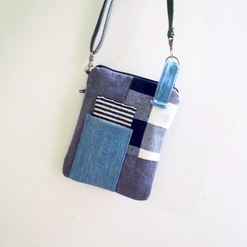 E*group 方塊拼布小物包灰色系配色