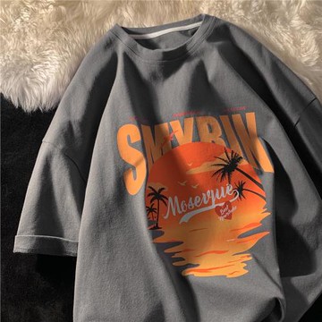 短袖男夏季新款寬松休閑簡約半袖衣服ins港風青少年學生圓領t恤潮