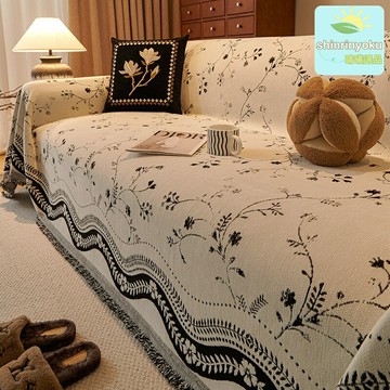 【法式高級感】沙發蓋巾 沙發巾 沙發套 防塵罩 一片式全蓋 四季通用 棉麻面料 復古百搭 2025新款