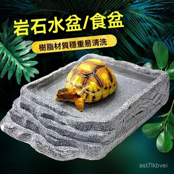 🔥免運🔥爬寵水盆食盆 爬寵餵食盆 直角食盆  寵物泡澡盆 仿真樹脂 爬蟲 蛇 烏龜食盆爬蟲食盆陸龜箱水盆爬寵箱食盤蜥蜴角