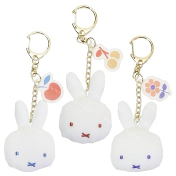 小禮堂 Miffy 米飛兔 絨毛吊飾鑰匙圈 (大臉水果款)