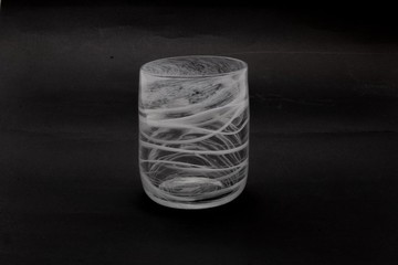 白線旋紋透明玻璃杯 250ml