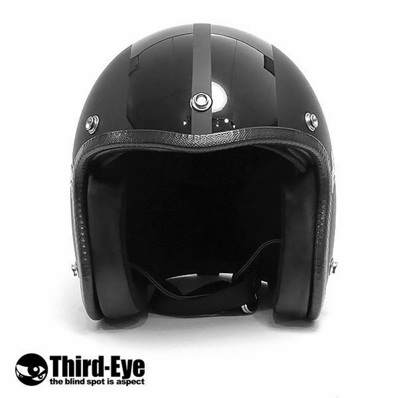 限定 バイク ヘルメット スモールジェット CBスカル BLACK-BLACK