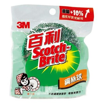 3M百利鋼絲球/188-12M/重50g/吊卡式/個