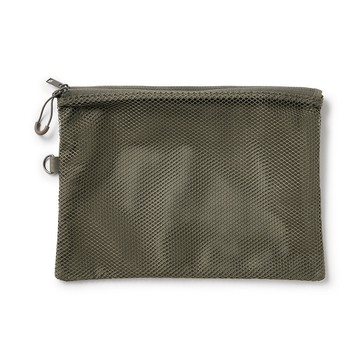 MUJI 聚酯纖維雙拉鍊袋/卡其