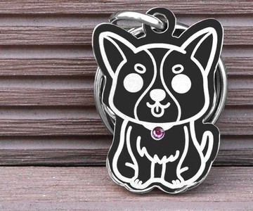 【吉娃娃】『狗狗形狀』專屬-客製名牌（6色鑽）◆可愛x防走失◆